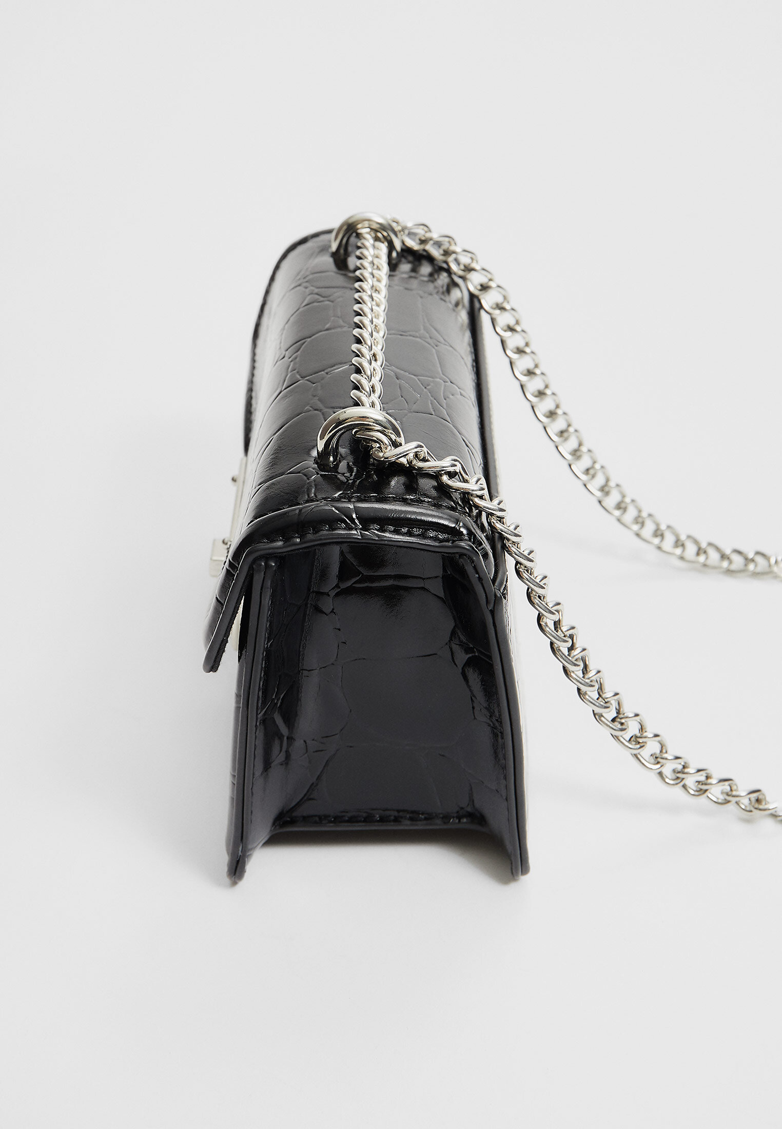 Black silver chain outlet cross body bag