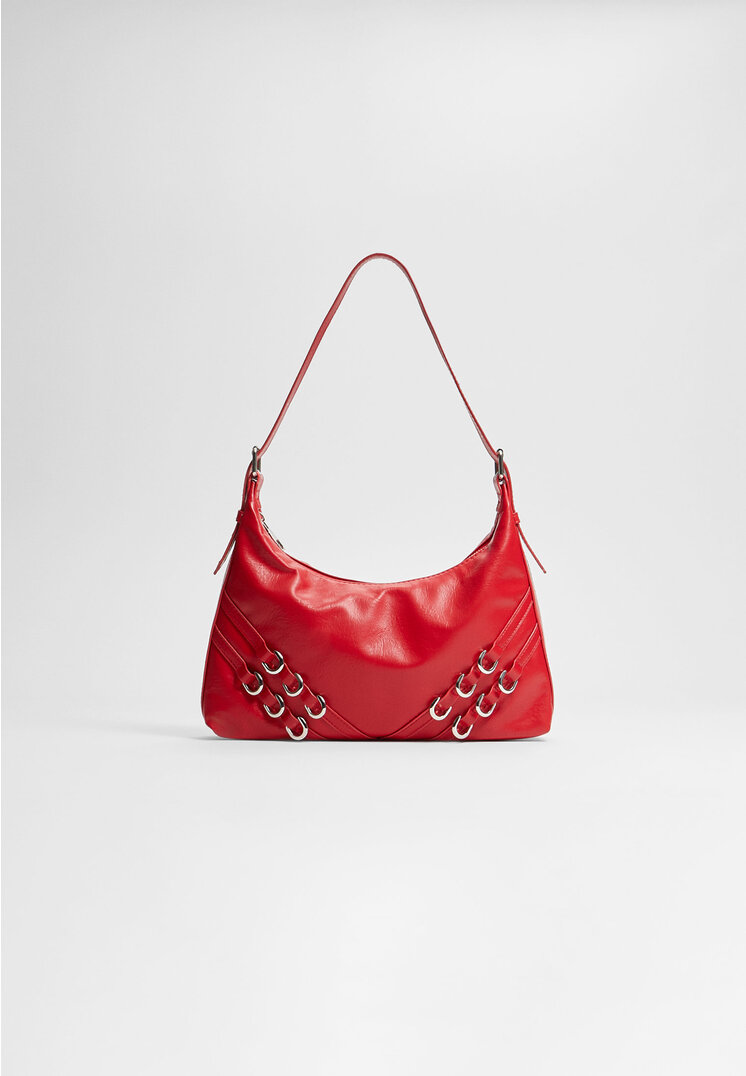 

Stradivarius Schultertasche mit Metalldetails Rot M
