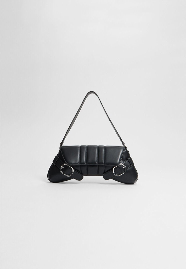 

Stradivarius Schultertasche mit Schnallen Schwarz M