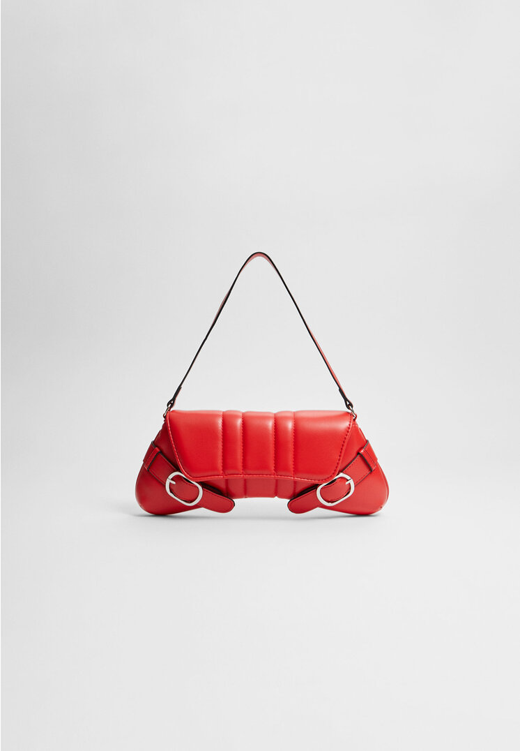 

Stradivarius Schultertasche mit Schnallen Rot M