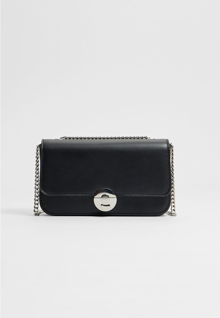 Stradivarius Basic-Umhängetasche Kette Schwarz OS