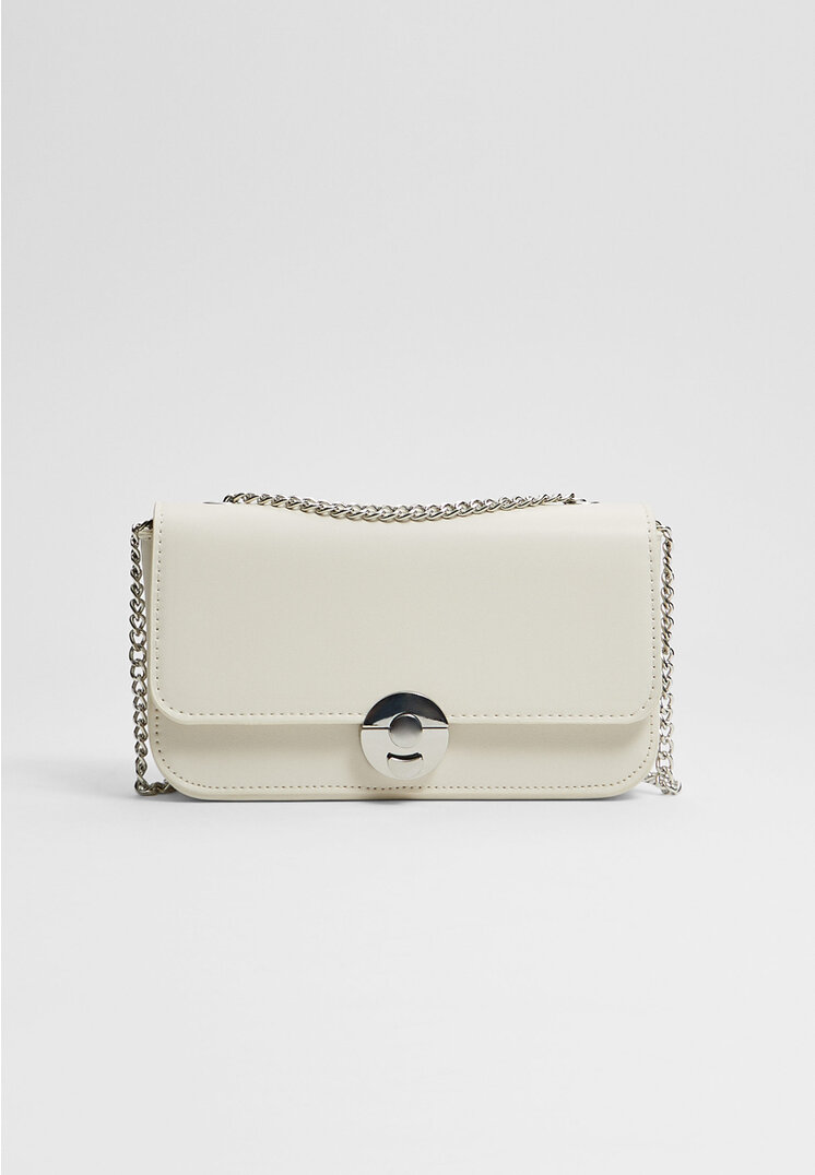 

Stradivarius Basic-Umhängetasche Kette Ecru OS