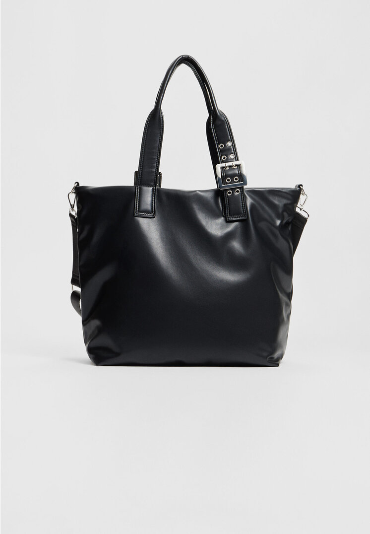 

Stradivarius Shoppertasche mit Schnalle Schwarz OS