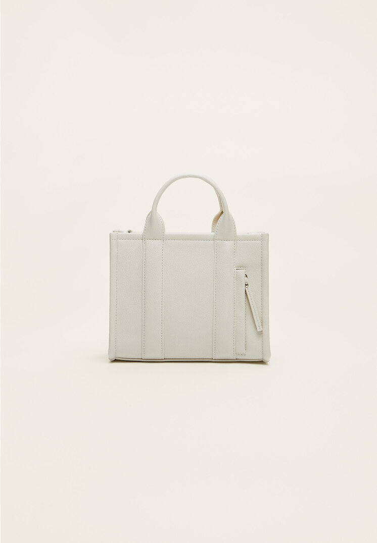 

Stradivarius Mini-Shopper aus Kunstleder Ecru OS
