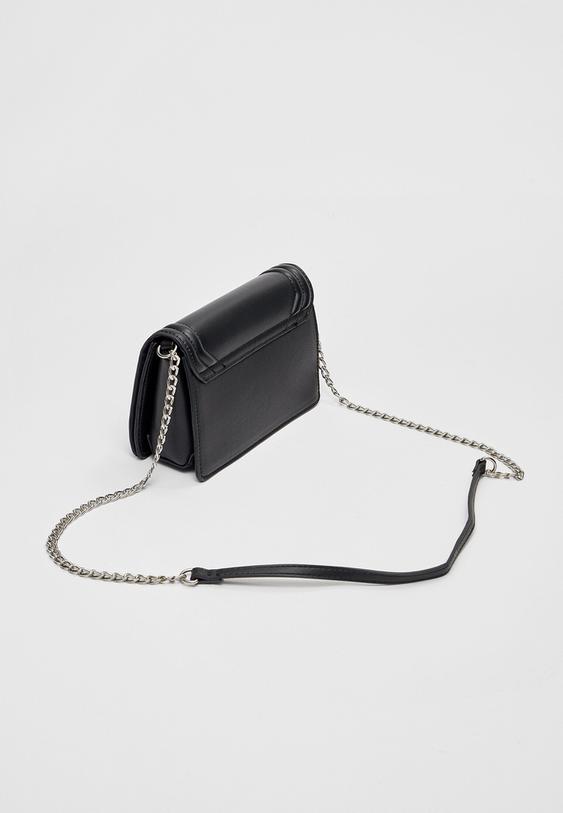 Black cross body bag with silver hardware Clearance
