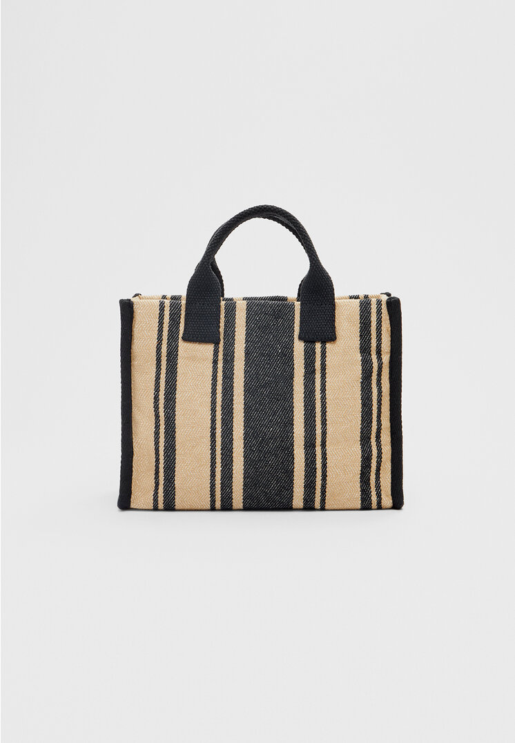 

Stradivarius Gestreifte Citytasche Schwarz OS