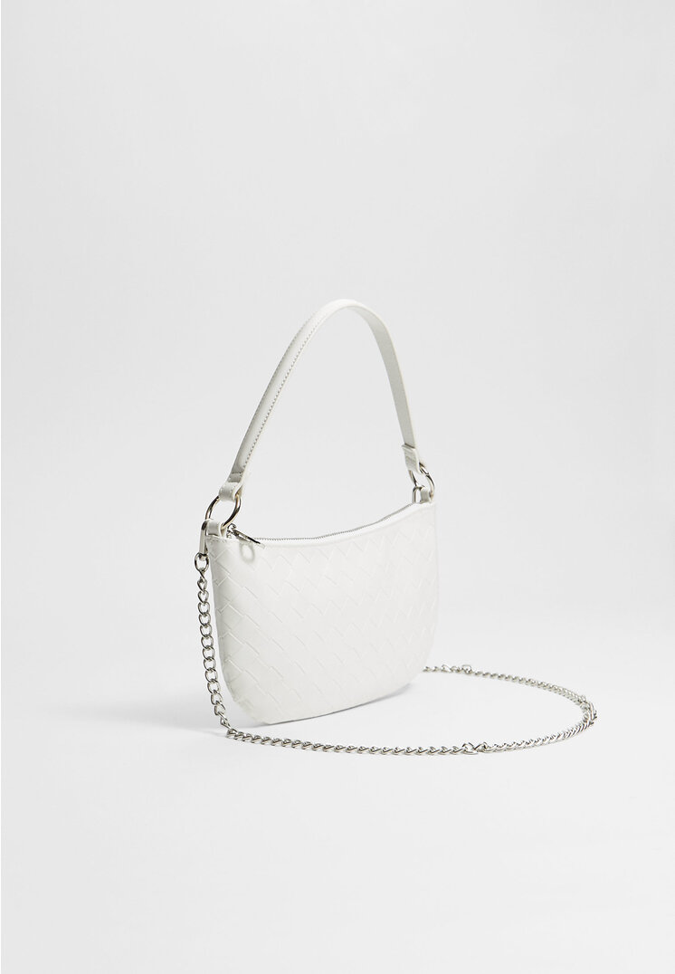Stradivarius Borsa a tracolla mezza luna  Bianco OS