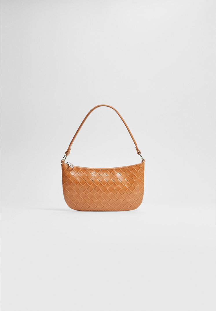 

Stradivarius Umhängetasche in Halbmondform Helles Camel OS
