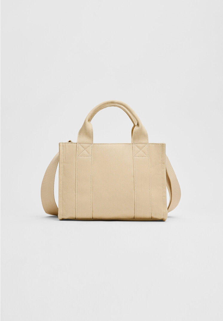 

Stradivarius Materiałowa torba shopper Ecru OS