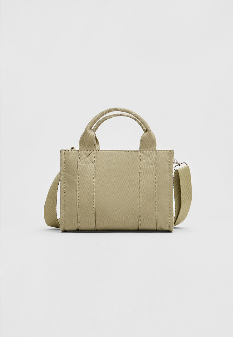 

Stradivarius Materiałowa torba shopper Khaki OS