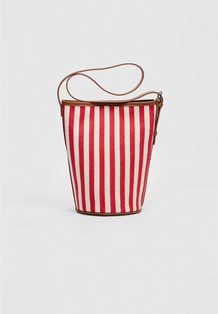 

Stradivarius Gestreifte Beuteltasche Rot OS