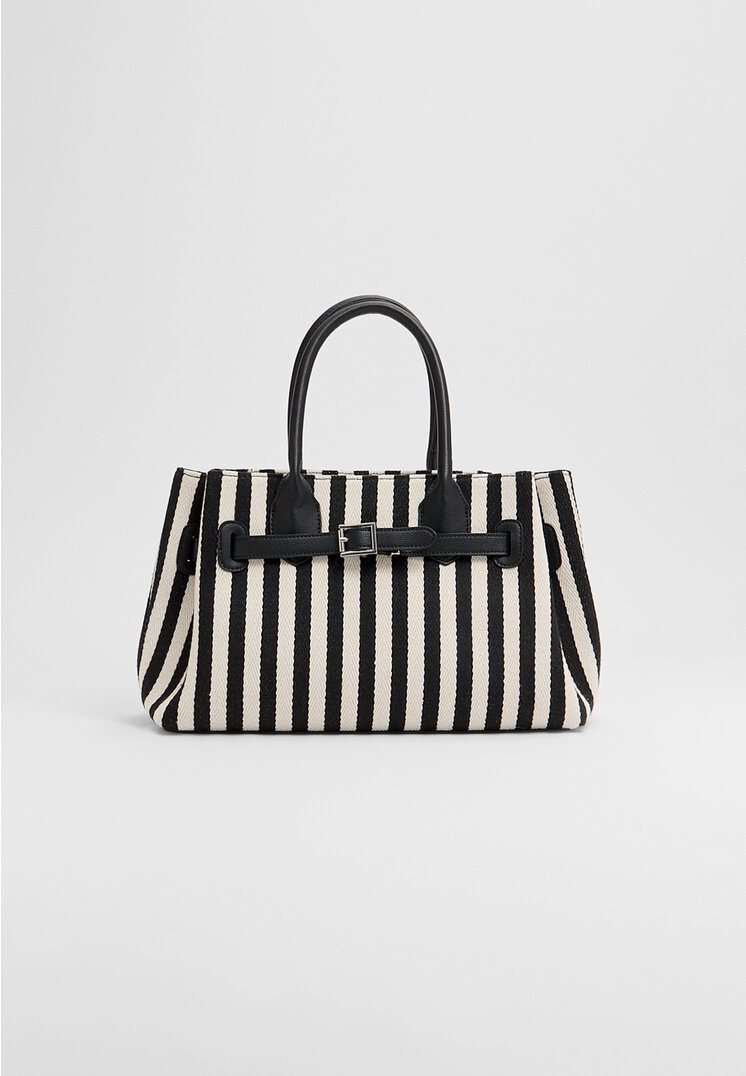

Stradivarius Torba city w paski Czarny OS