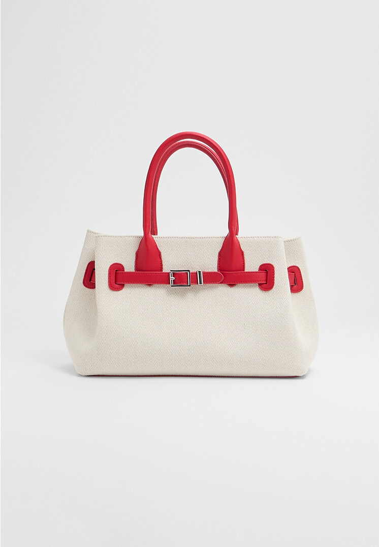 

Stradivarius Torba city w paski Ecru OS
