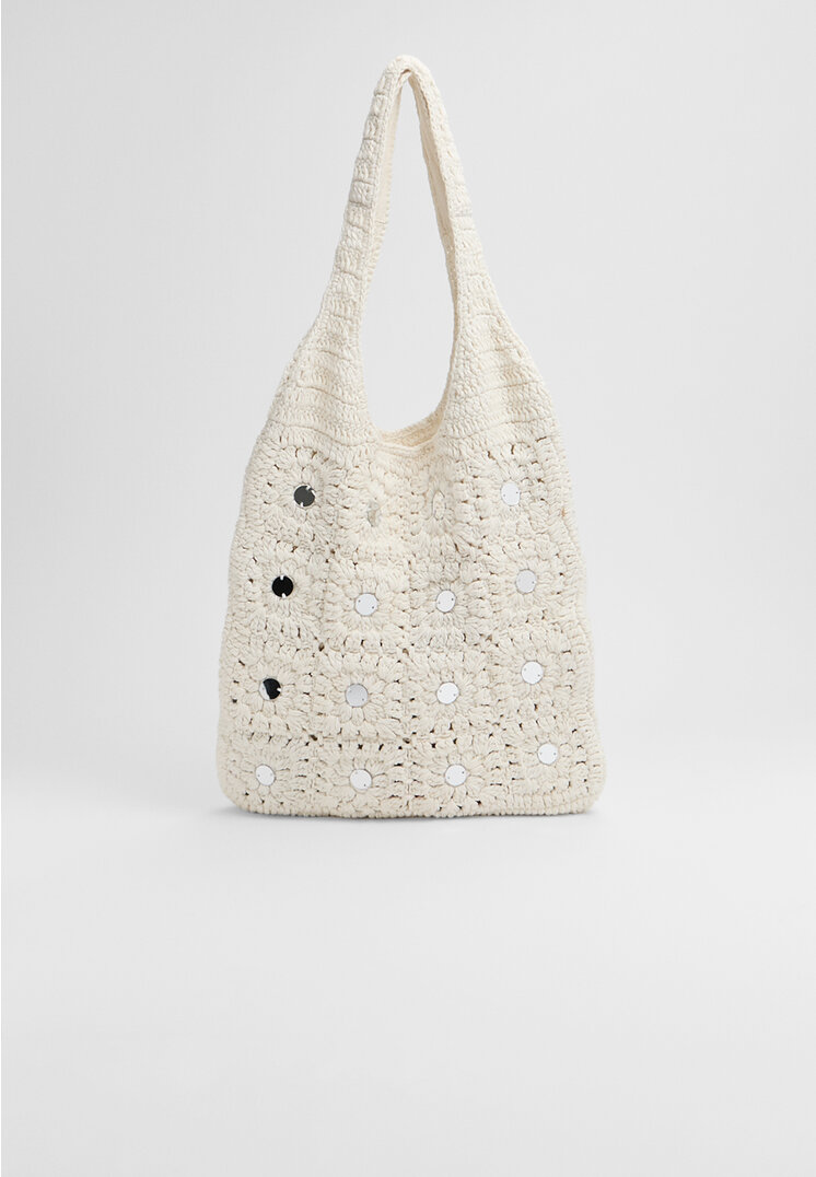 

Stradivarius Häkel-Shopper mit Spiegeln Ecru OS