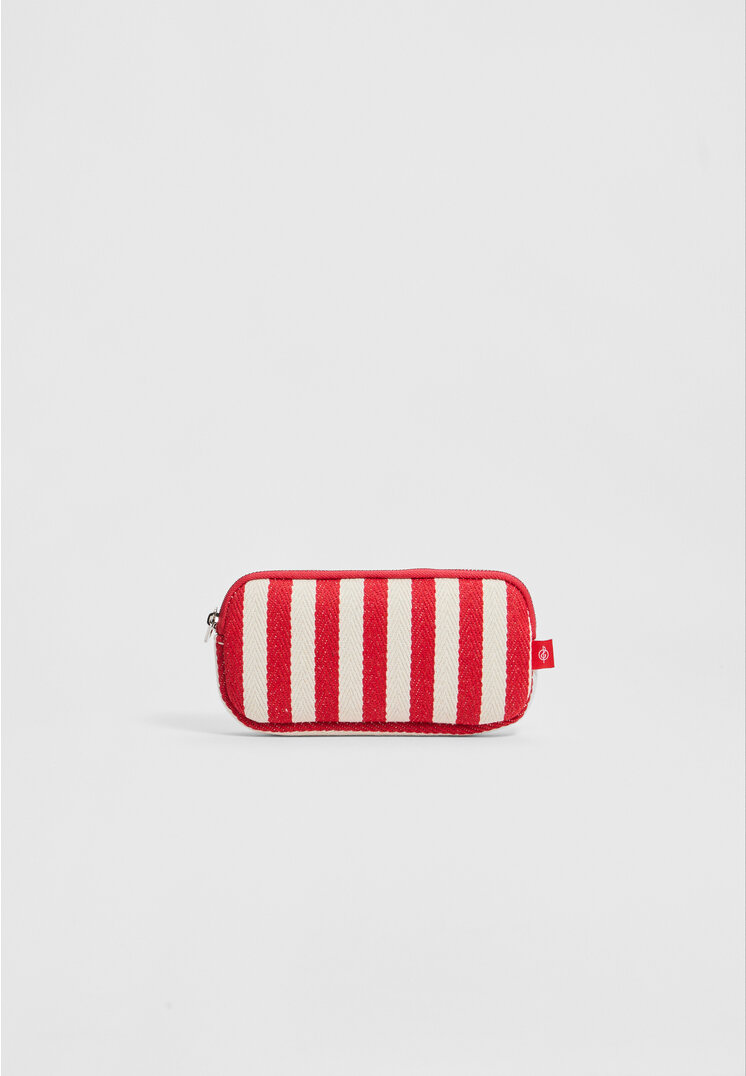 Stradivarius Etui na okulary w paski Czerwony OS