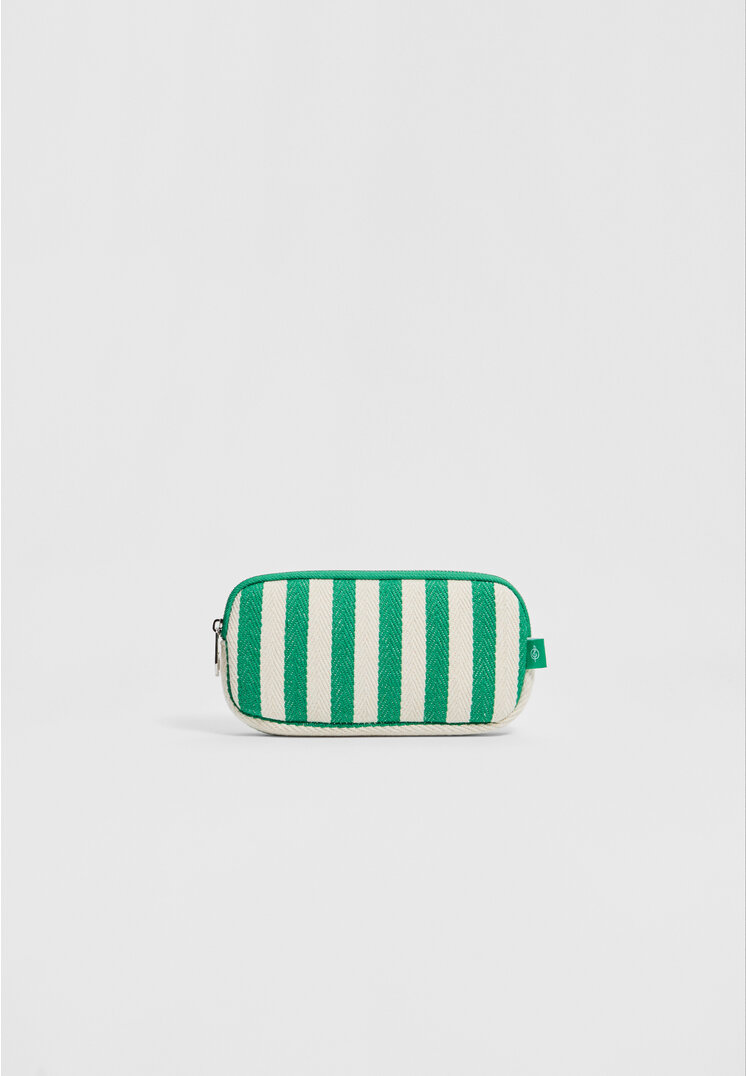 Stradivarius Etui na okulary w paski Zielony OS