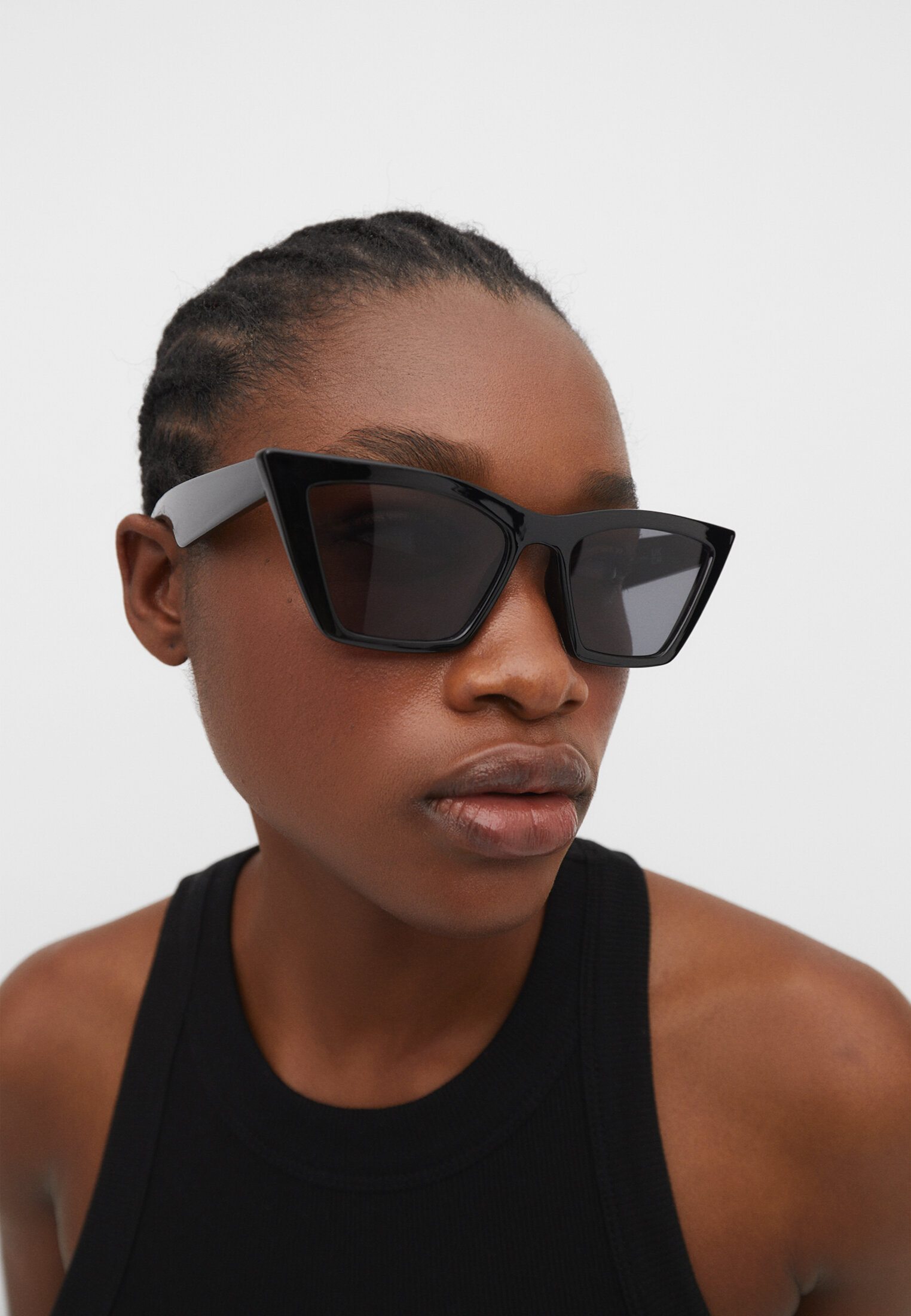 Square cat eye resin sunglasses