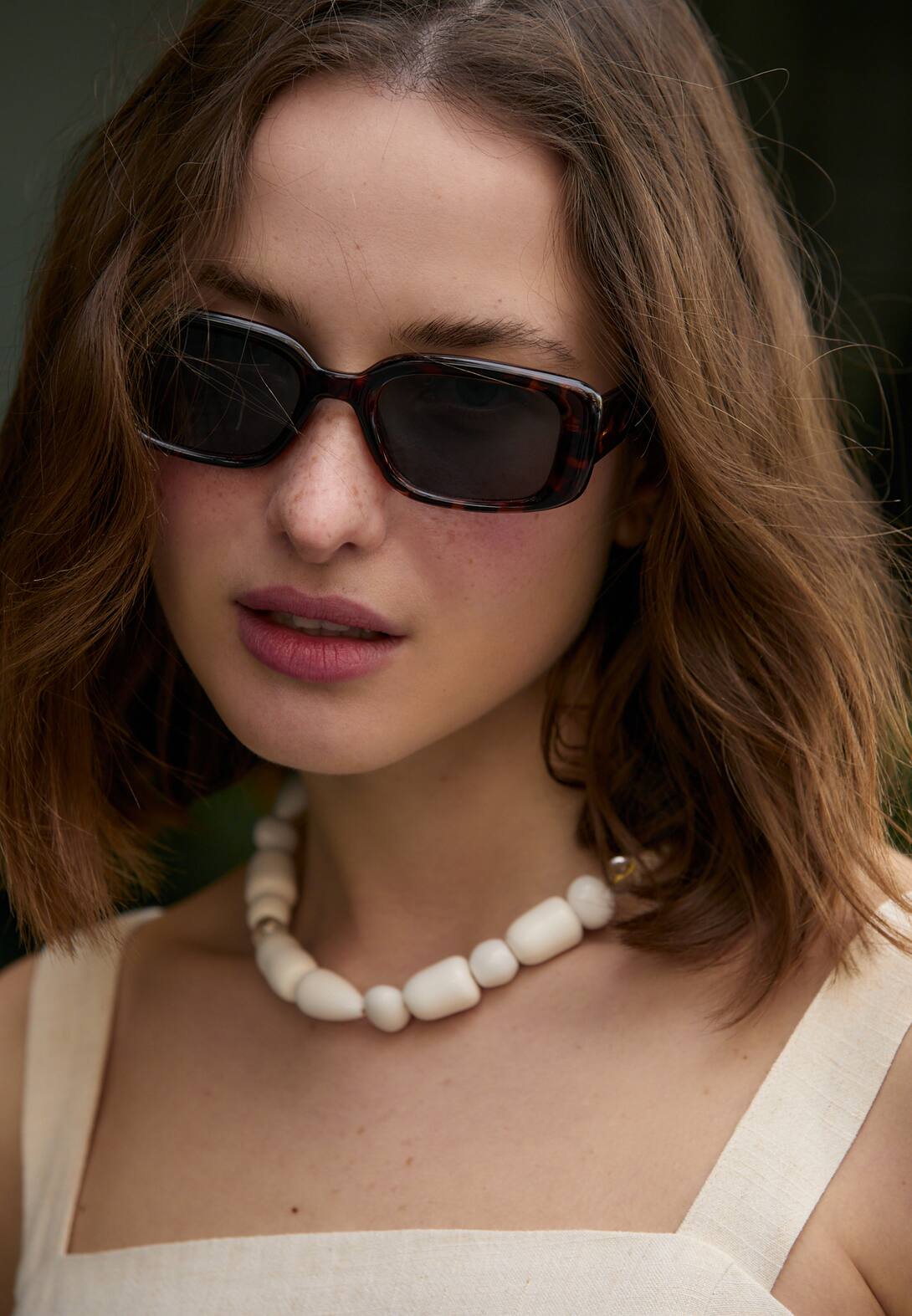Tortoiseshell rectangular sunglasses