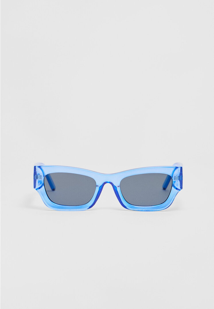 

Stradivarius Sonnenbrille quadratisch Kunststoff Blau OS