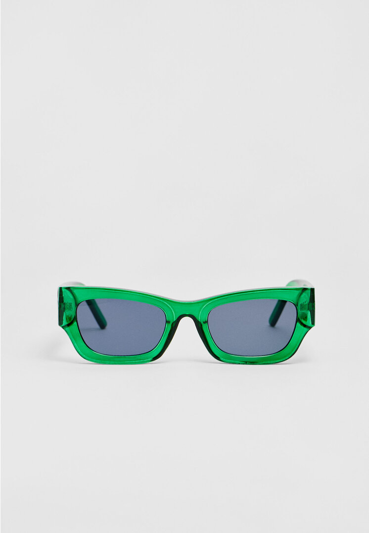 

Stradivarius Geometryczne okulary przeciwsłoneczne z żywicy Zielony OS
