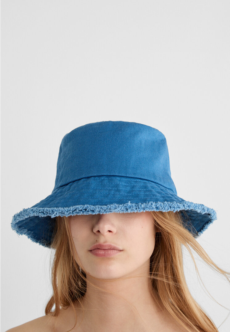 Stradivarius Canvas bucket hat  Electric blue OS