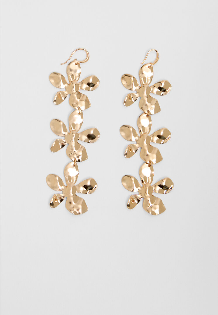 

Stradivarius Hängeohrringe in Blumenform Goldfarben OS