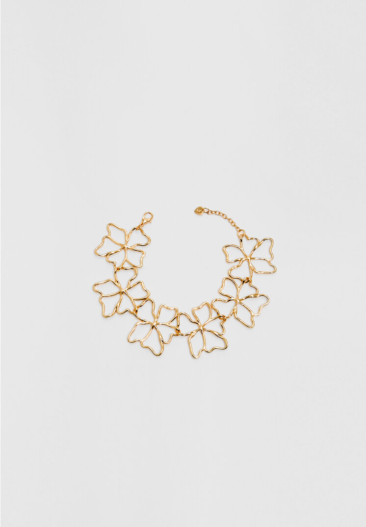 

Stradivarius Armband mit Blumen Goldfarben OS