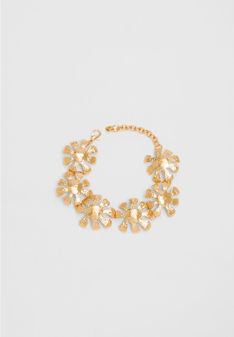 

Stradivarius Armband mit Blumen Goldfarben OS