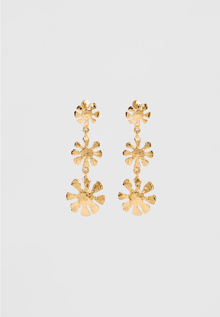 

Stradivarius Ohrringe mit Blumen Goldfarben OS