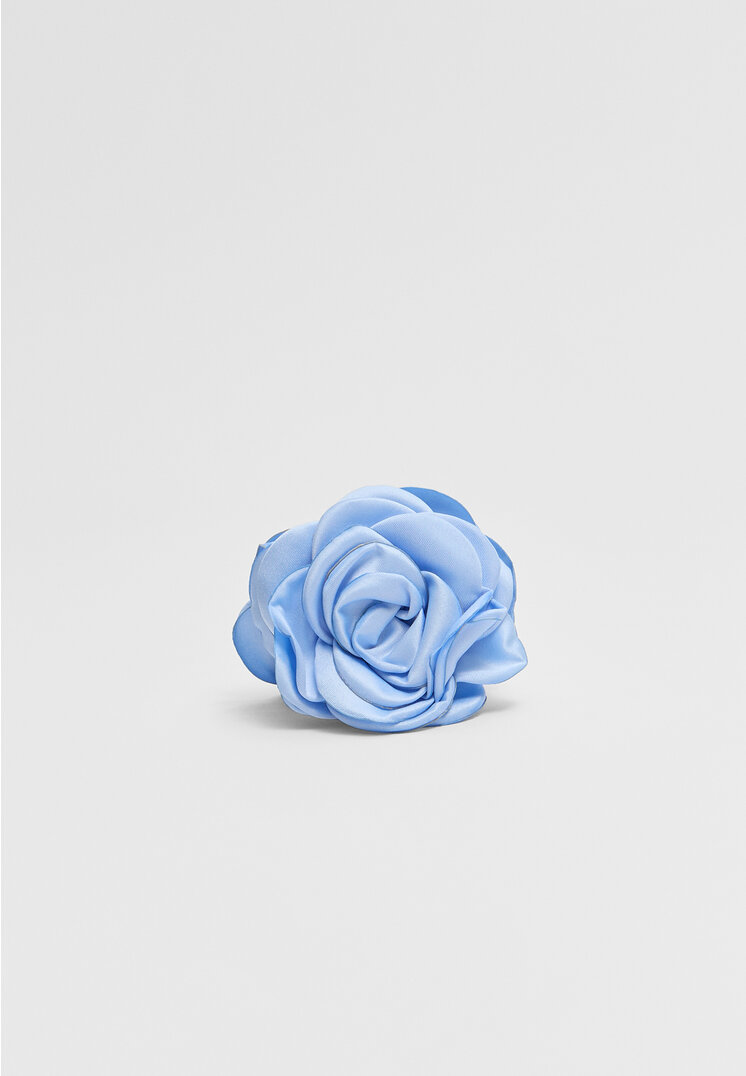 

Stradivarius Blumenprint mit Bundfalte Himmelblau OS