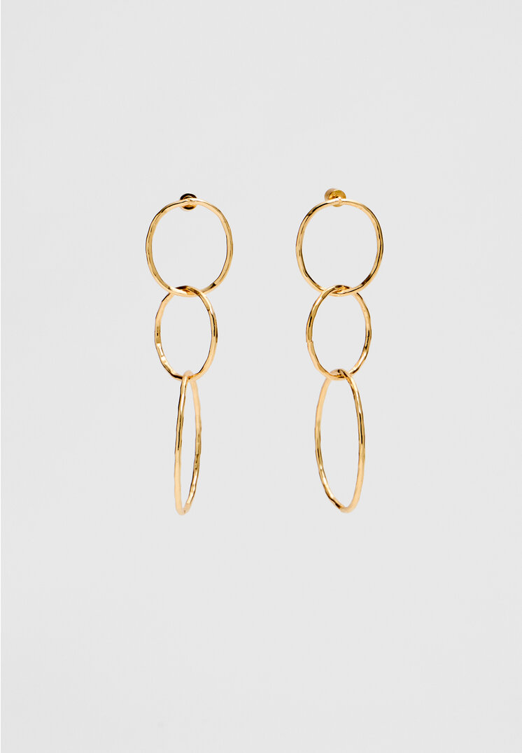

Stradivarius Lange ovale Ohrringe Goldfarben OS