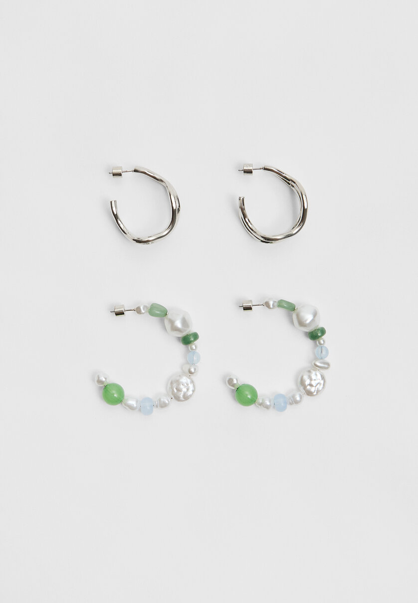 Lot De 2 Paires De Boucles D'oreilles Fantaisie - Modèles Assortis - Neuf Avec étiquettes