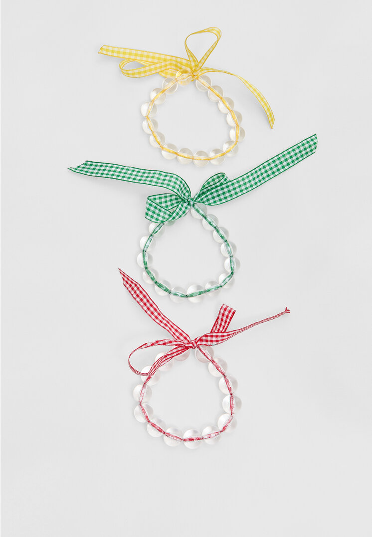

Stradivarius Set mit 3 Armbändern mit Kugeln und Schleife TRANSPARENT OS