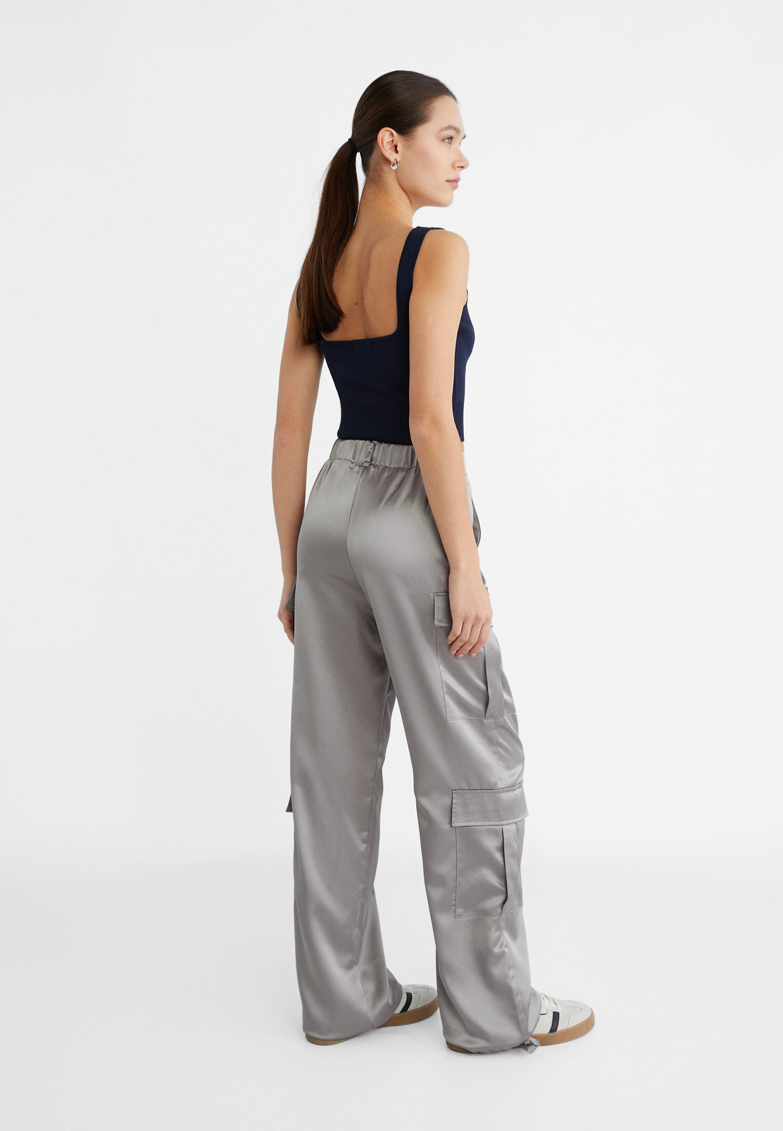 Pantalon cargo mujer online stradivarius