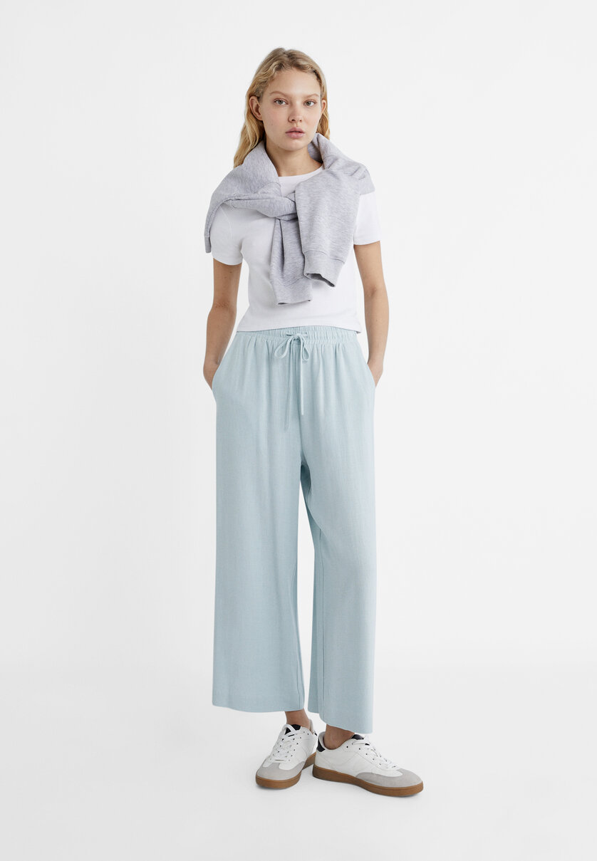 Linen blend culottes