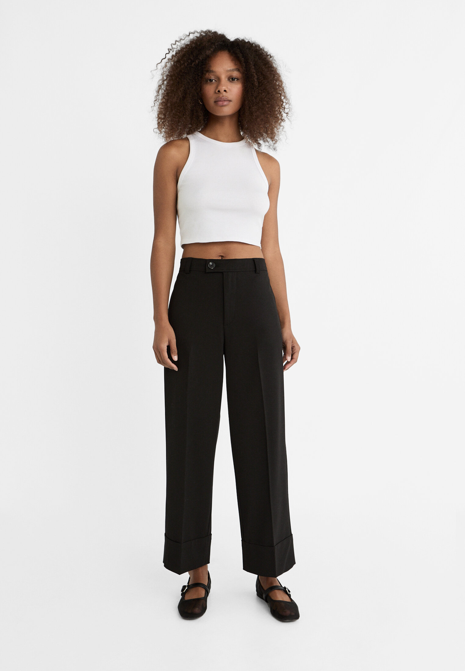 Side zip cropped on sale trousers