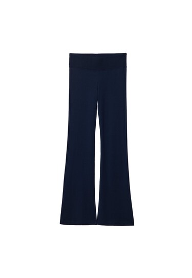 Ribbed waist flared trousers - Women's fashion