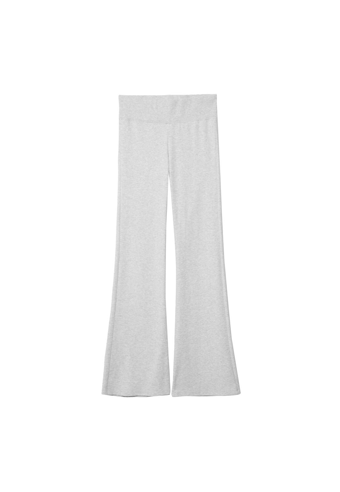 Ribbed waist flared trousers
