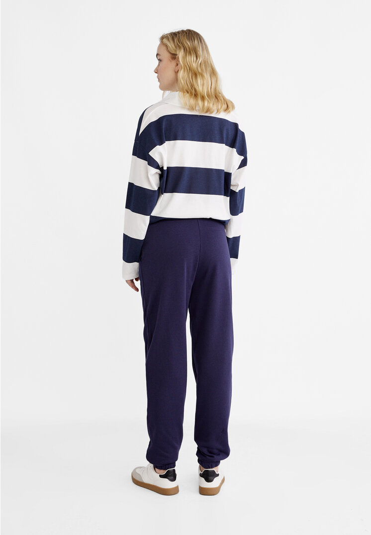 Stradivarius Plush jersey jogging trousers  Navy blue XS