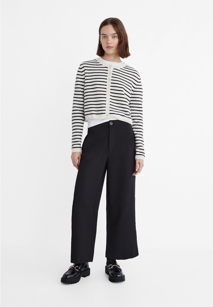 Stradivarius Elegante Culotte Schwarz 40