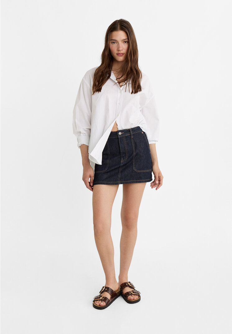 Denim best sale skirt stradivarius