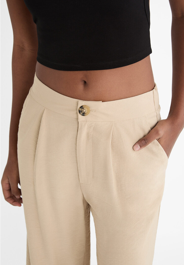 Stradivarius Flowing culottes with darts  Stone XS