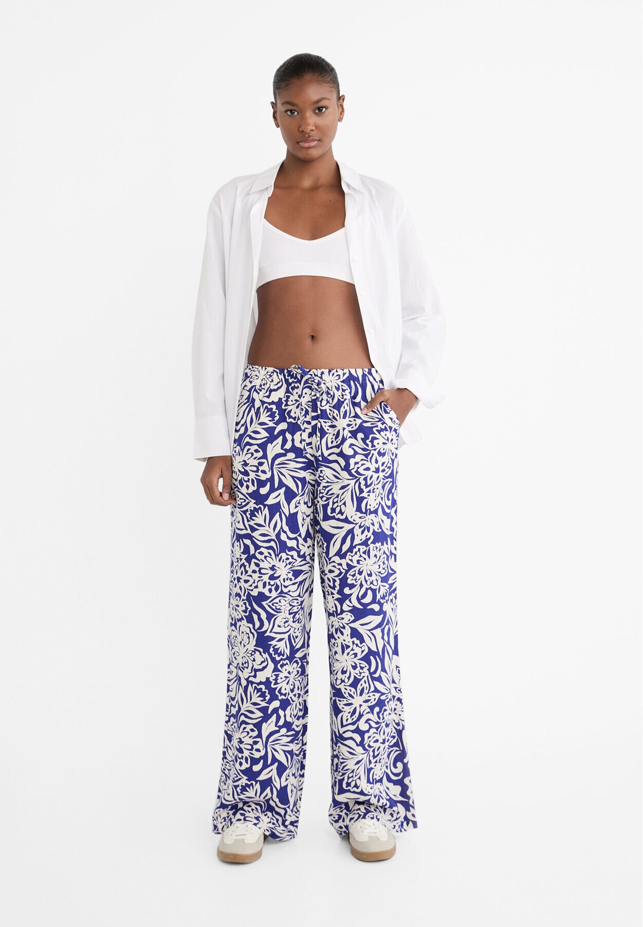 WMNS Loose Fitting Gym Pants - Elastic Waistband / Printed