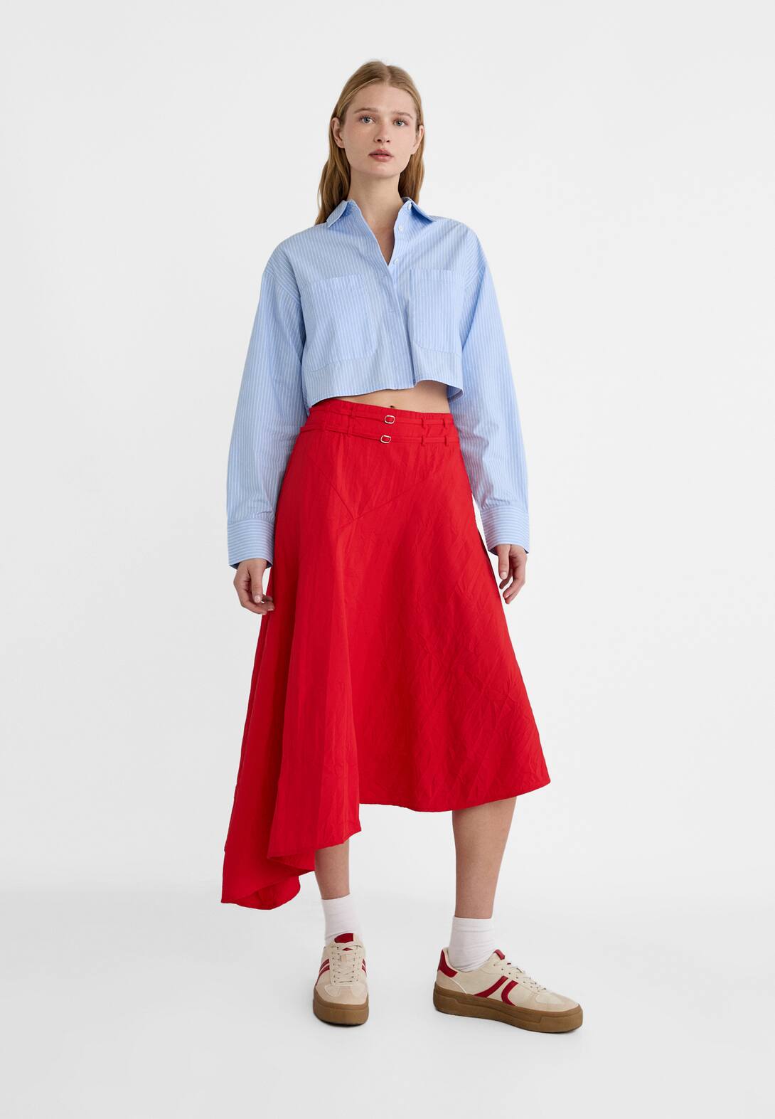 Jupe midi asymétrique