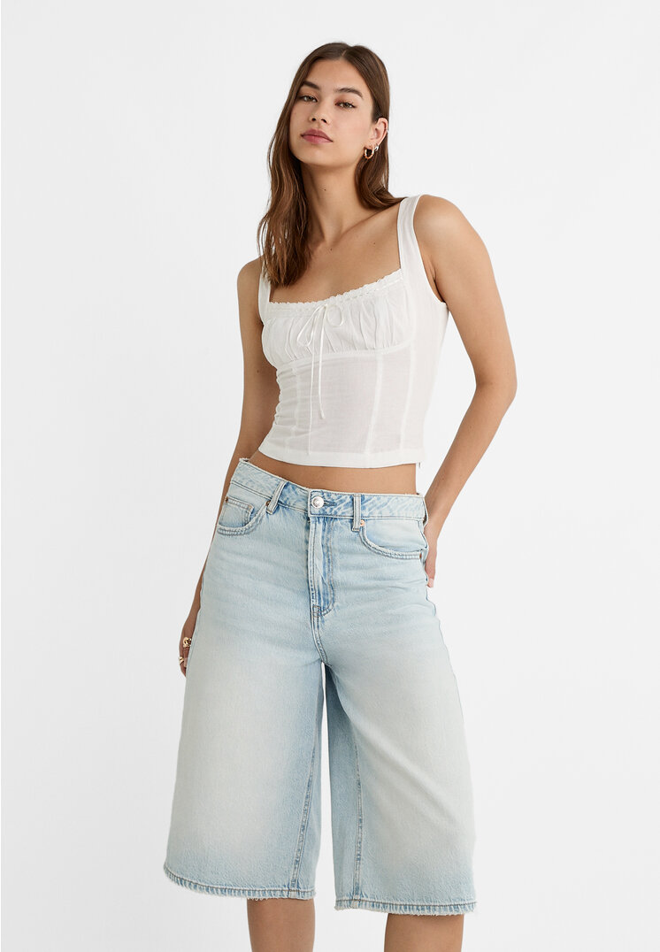 

Stradivarius Bermudas aus Jeans Denim Jeansblau 44