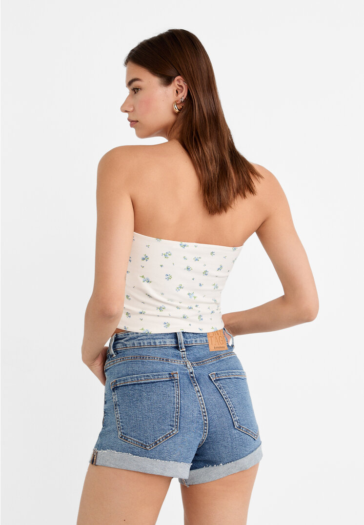 Mom Shorts Short Jeans Stradivarius Stradivarius D85 Slim Mom Fit