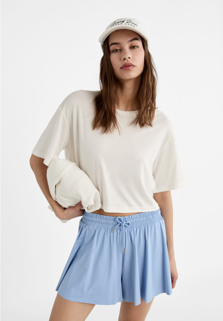 

Stradivarius Fließende Sportshorts Himmelblau M