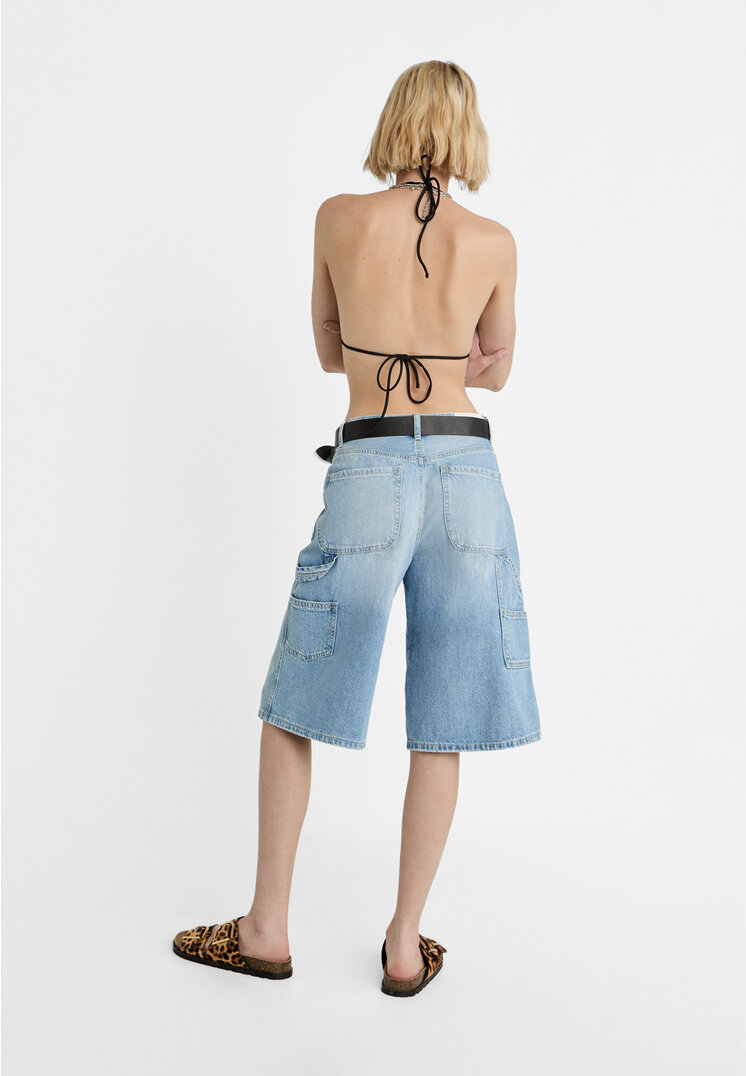 【SATIIIZ】Haro Carpenter Bermuda Denim Pants SATIIIZ】Denk vintage Carpenter Bermuda denim pants (SATiiiZ