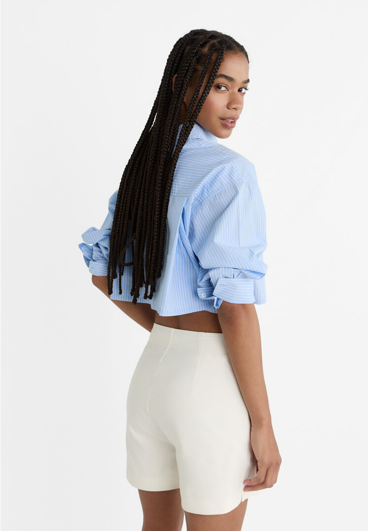 Stradivarius Smart shorts with seam detail  Ecru 16