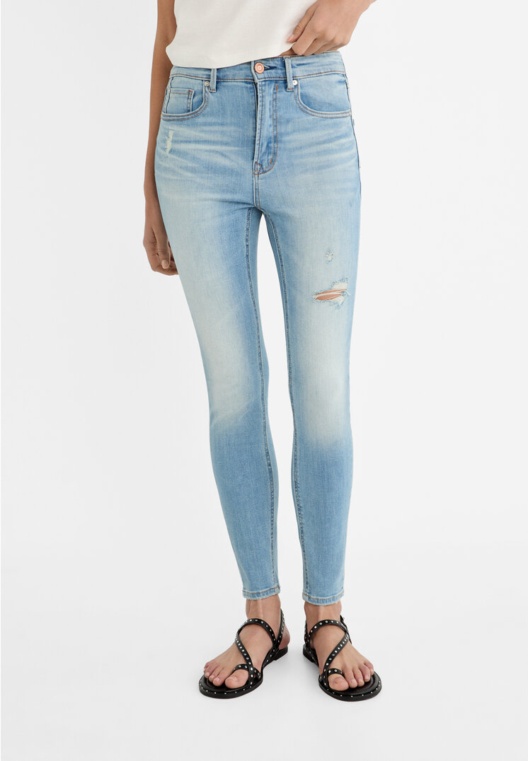 Stradivarius 1400 Regular waist skinny jeans  Overdyed denim 10